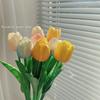 Искусственные цветы, яркий реквизит для фотографий, красивые, практичные, настоящие сенсорные цветы, букет тюльпанов, товары для вечеринок