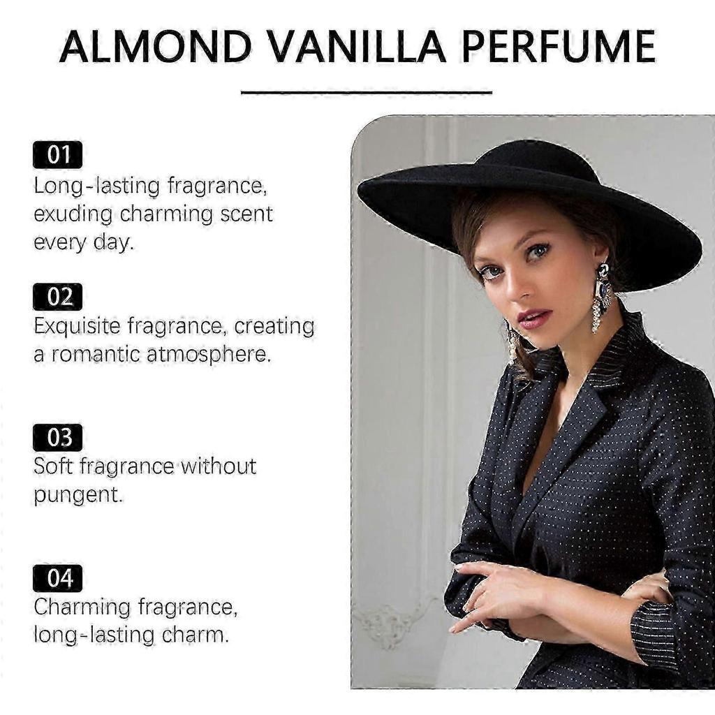 Vanilla Charm Perfume Almond Vanilla Light Delicate Fragrance Sweet Fresh Fragrance Elegant Charm Perfume