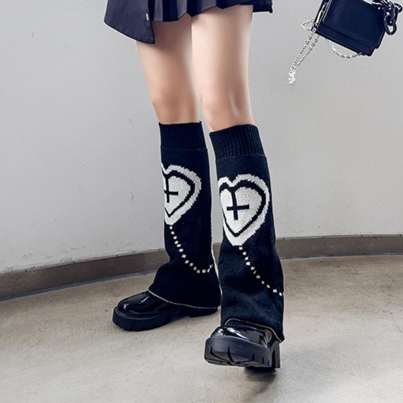 Расклешенные гетры для женщин и девочек, носки в стиле Лолиты в японском стиле, готические носки в стиле Харадзюку, средние носки-трубочки