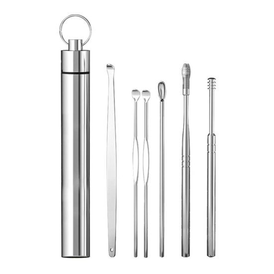 Ухочистка Набор для удаления ушной серы Ушная кюретка Очиститель 360-градусный спиральный дизайн Очиститель слухового прохода Инструмент для чистки ушей Набор