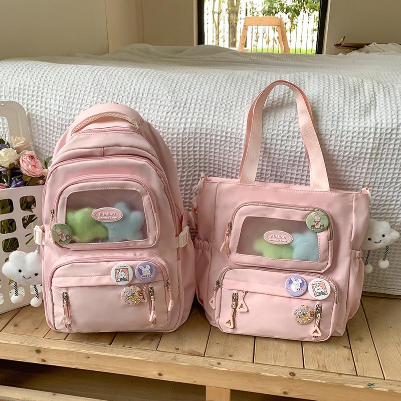 School Bag Children's Elementary School Students Girls Junior High School Students High School Two-piece Set Backpack