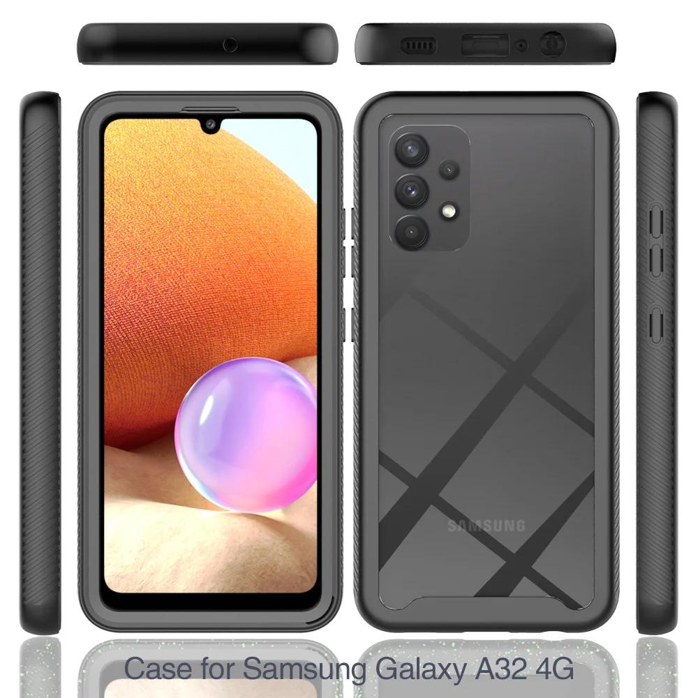 Гибридный ударопрочный чехол-броня для Samsung Galaxy A12 A32 A52 A21s A51 A71 A50 A50s, задняя крышка из ТПУ и пластика, Fundas