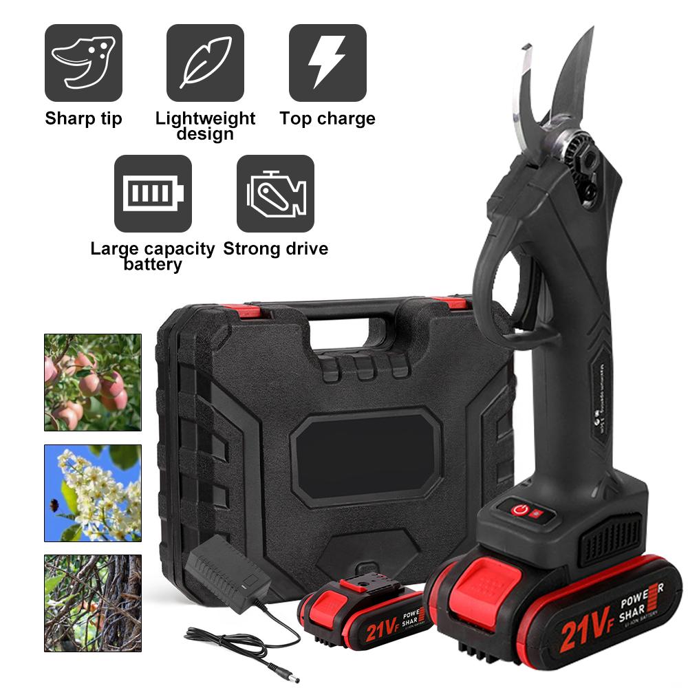 Electric Pruning Shears Cordless Lithium Electric Precise Pruning Fruit Tree Branches Scissors Rechargeable Power Tool