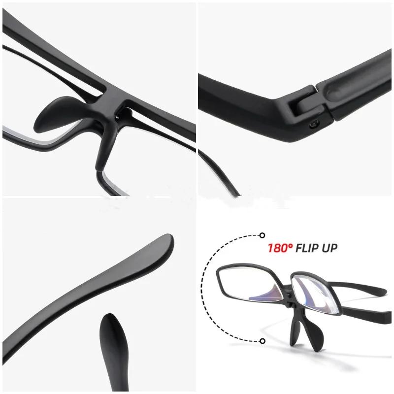 Trendy Unisex Flip-Up Presbyopia Eyeglasses Fashionable Blue Light Protection Reading Glasses New Design Far-sight Prescription