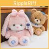 Plush Bunny Cute With Bow Pp Cotton Filling Smooth Short Velvet For Kids Gift