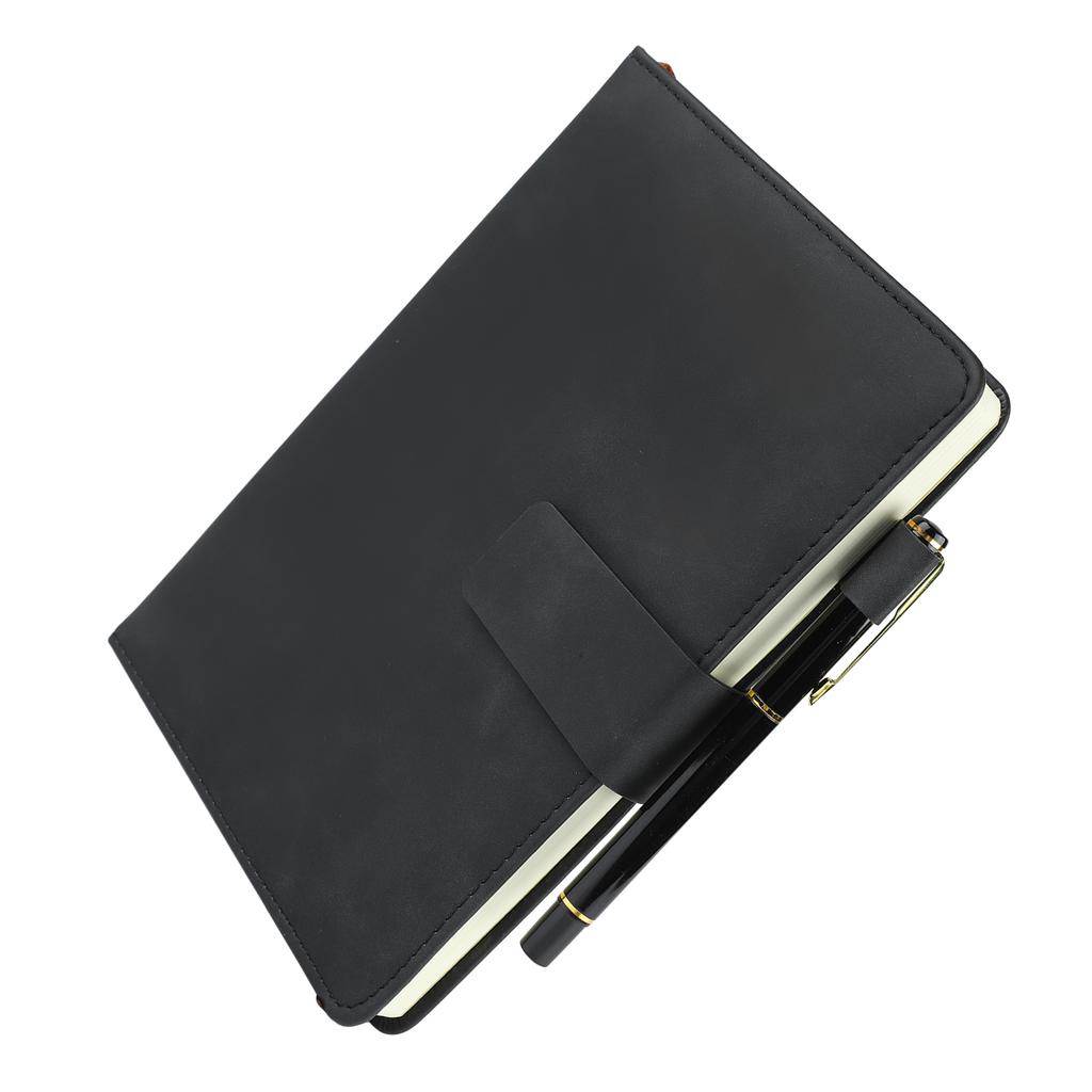 Блокнот А5 Обложка из ПУ кожи Гладкая Бумага с защитой от растекания чернил Плотная бумага Блокнот в линейку с пеналом для