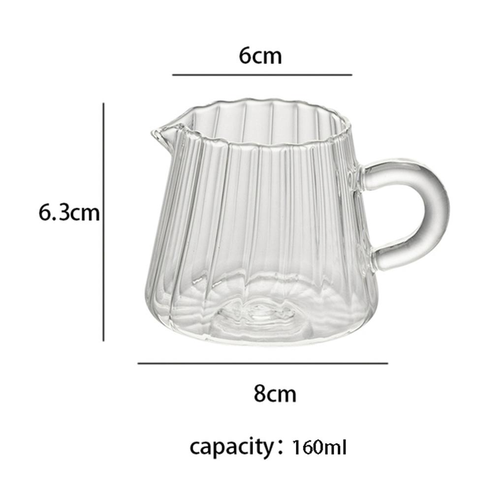 Glass Coffee Milk Jug Multifunctional Tea Pitcher Heat Resistant Transparent for Living Room Household Cafe Office Beverage