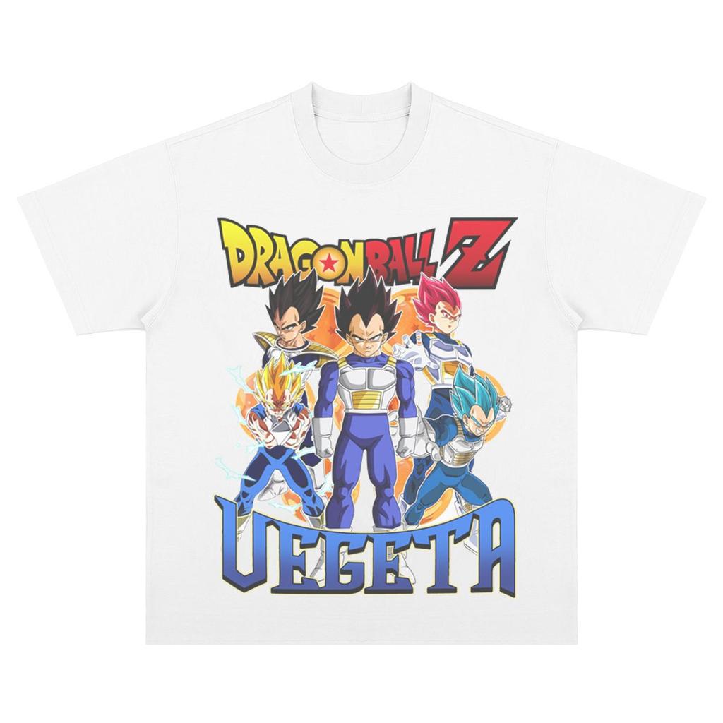 Тяжелый хлопок Dragon Ball Super Saiyan Мультяшная анимация Ретро Японская Свободная Мужская и Женская Футболка с коротким рукавом