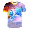 Милая 3D футболка с забавным мультяшным единорогом, детская одежда для мальчиков, повседневная уличная одежда с короткими рукавами, модная повседневная одежда для девочек