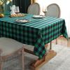 Amazon Yarn-Dyed Polyester-Cotton Festive Christmas Decorative Tablecloth Red And Green Plaid Coffee Table Tablecloth Table Cloth