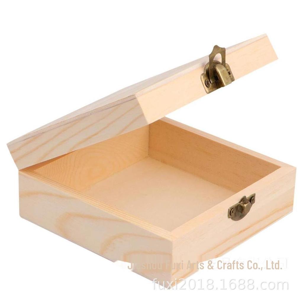 Шкатулка для украшений из натуральной сосны — простая однослойная шкатулка для хранения ожерелий в оригинальном цвете дерева