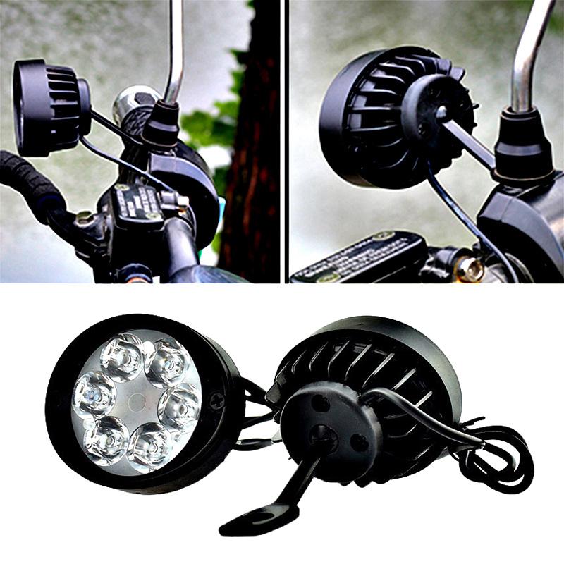 2Pcs Set Motorcycle Headlight Fog Driving Lights Front Head Lamp 6 Led 12V-85V
