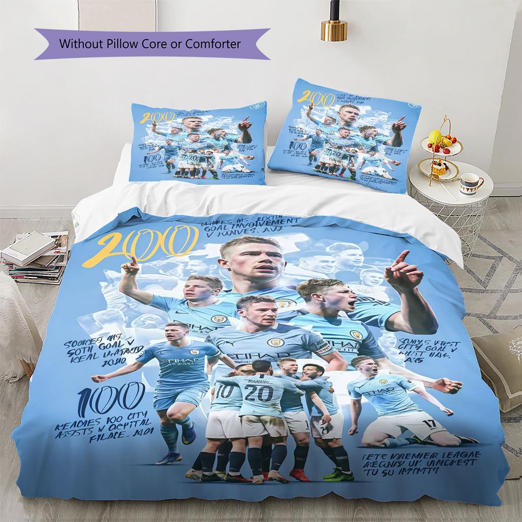 Rare MCFC Collects Bedding Quilt Set Quilt Cover Pillowcase Home Decoration Birthday Gift (1 * duvet cover + 2 * pillowcase, without core)