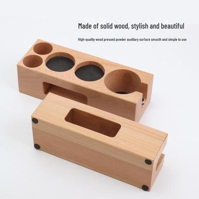 Основание темпера и держатель для машинной ручки Деревянная подставка для хранения диспенсера для порошка