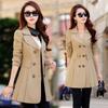 Fashionable Plus Size Women's Mid-length Windbreaker Coat with Hooded for Spring and Autumn