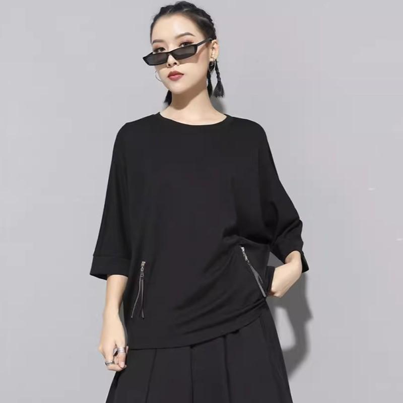 Хлопковая повседневная свободная летняя футболка с короткими рукавами, женская футболка