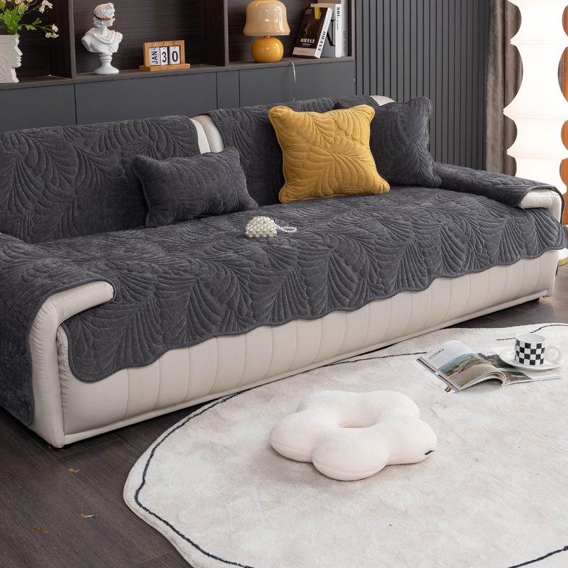 Подушка для дивана из синели, универсальная ткань для всех сезонов, нескользящая, простой современный кожаный чехол для дивана с прямым рядом, тканевое полотенце на спинку