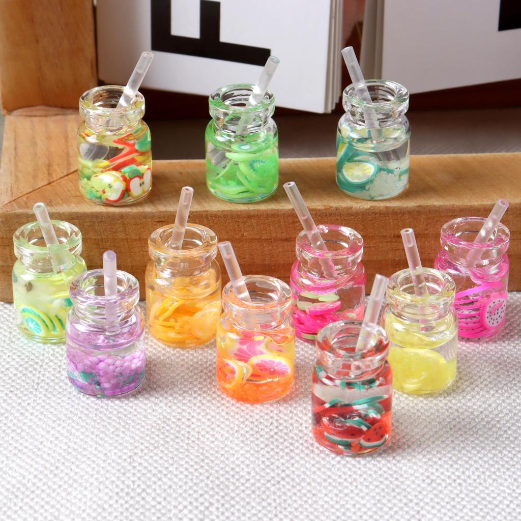 Ручная работа Миниатюрные аксессуары для еды и напитков для кукольного домика: Торт, Сок, Тарелки