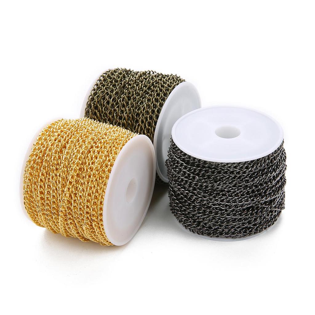 Овальная гальванизированная железная цепочка, кулон, шнурок, ожерелье, DIY, полуфабрикатная металлическая цепочка.