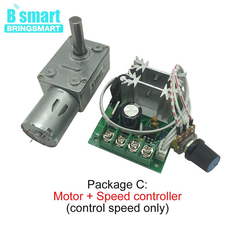 Bringsmart JGY370 Worm Gear Motor DC 12V 8MM D7 Shaft Gearbox Reducer Customized Self Lock Reverse Gearbox Length 25MM Low Speed