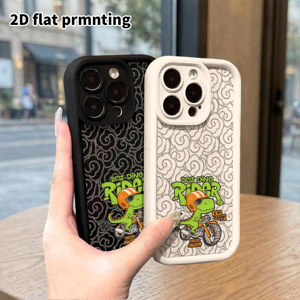 Phone case: 2D flat design suitable for iPhone 18 17 16 15 14 13 Pro tiered protective case, Dinosaur Knight, Christmas and Halloween holiday gift
