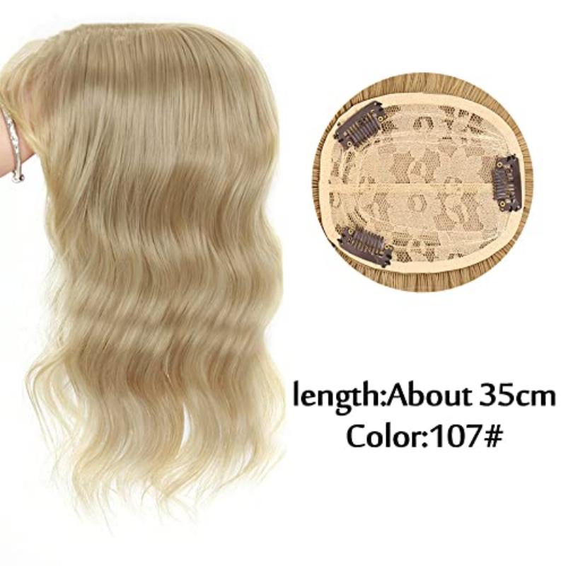 Топпер для волнистых/кудрявых волос с воздушной челкой для женщин, синтетический зажим для наращивания волос, парик для увеличения объема для покрытия выпадения седых волос