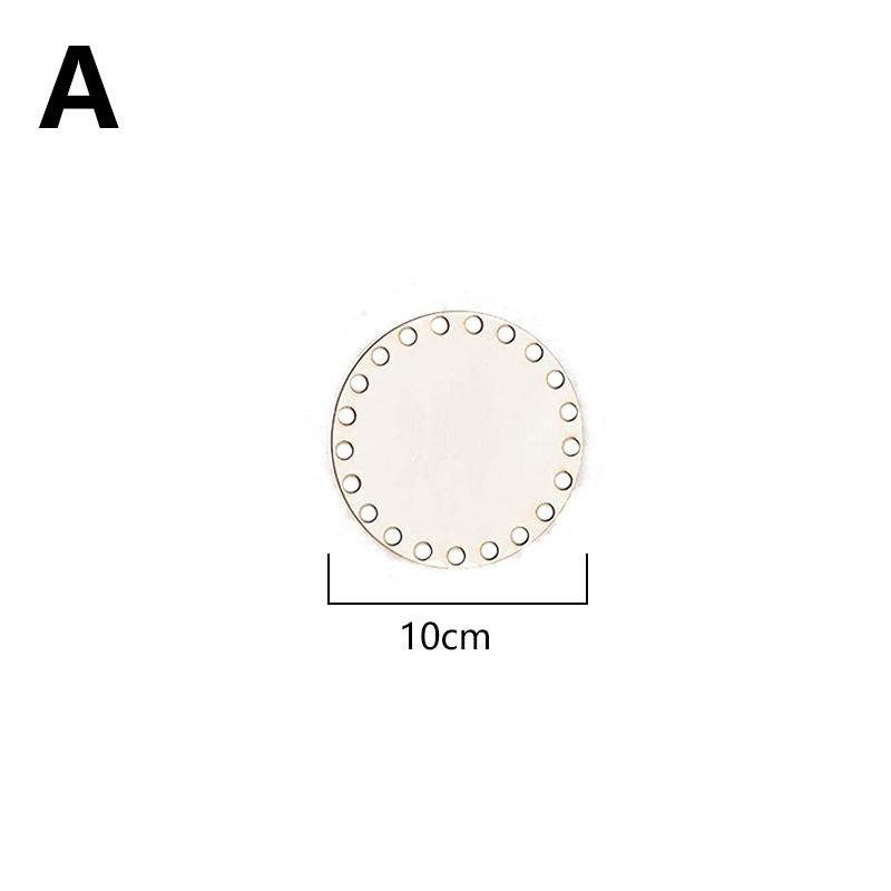 1PC DIY Blank Basket Base Crochet Wooden Unfinished Round Cross Stitch Crafts Basket Bottom Carved