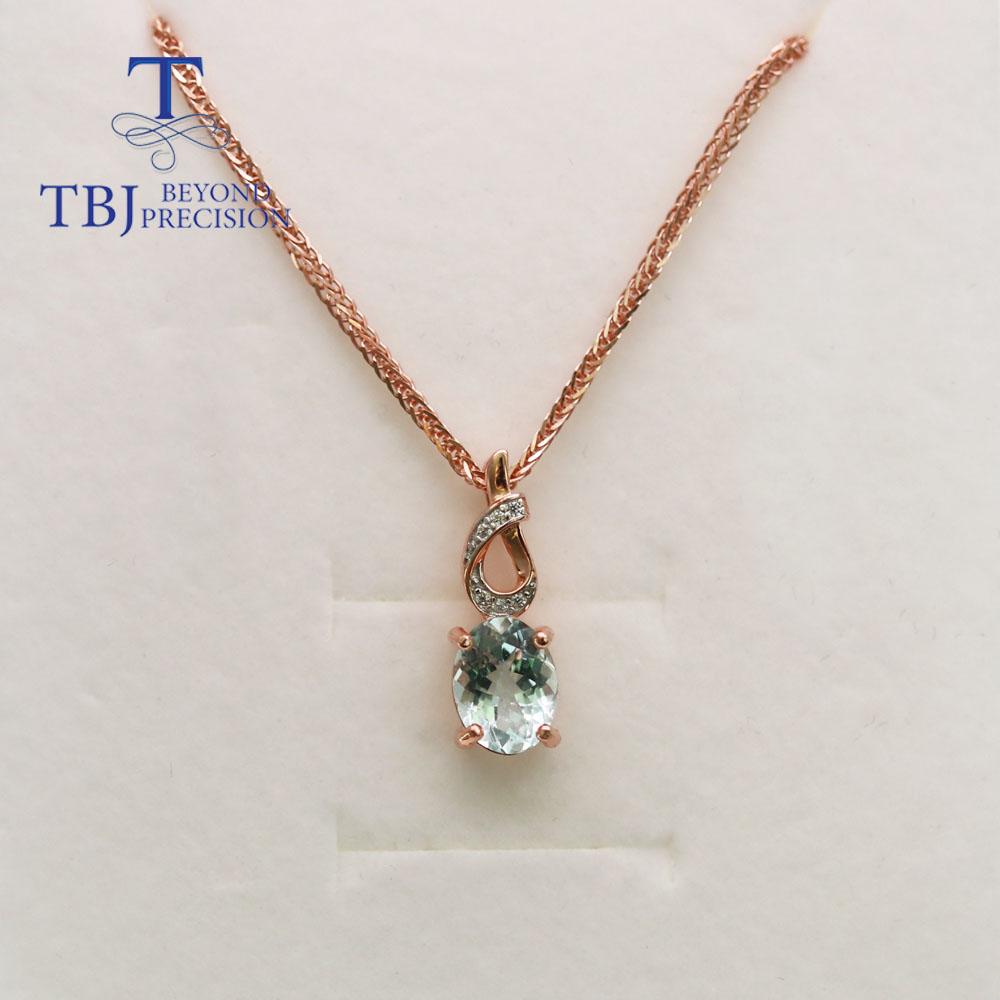 New 100% Natural Aquamarine Oval 6*8mm Gemstone Ring Earring Pendant Jewelry Set 925 Sterling Silver Fine Women's Jewelry