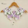Fake Collar Top Embroidery Flower Pattern Adjustable Lace-up Doll Neck Removable Detachable Half-shirt Collar