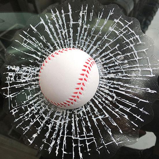 Funny 3D Tennis Football Hit Ball Basketball Crack Window Car Sticker Decoration