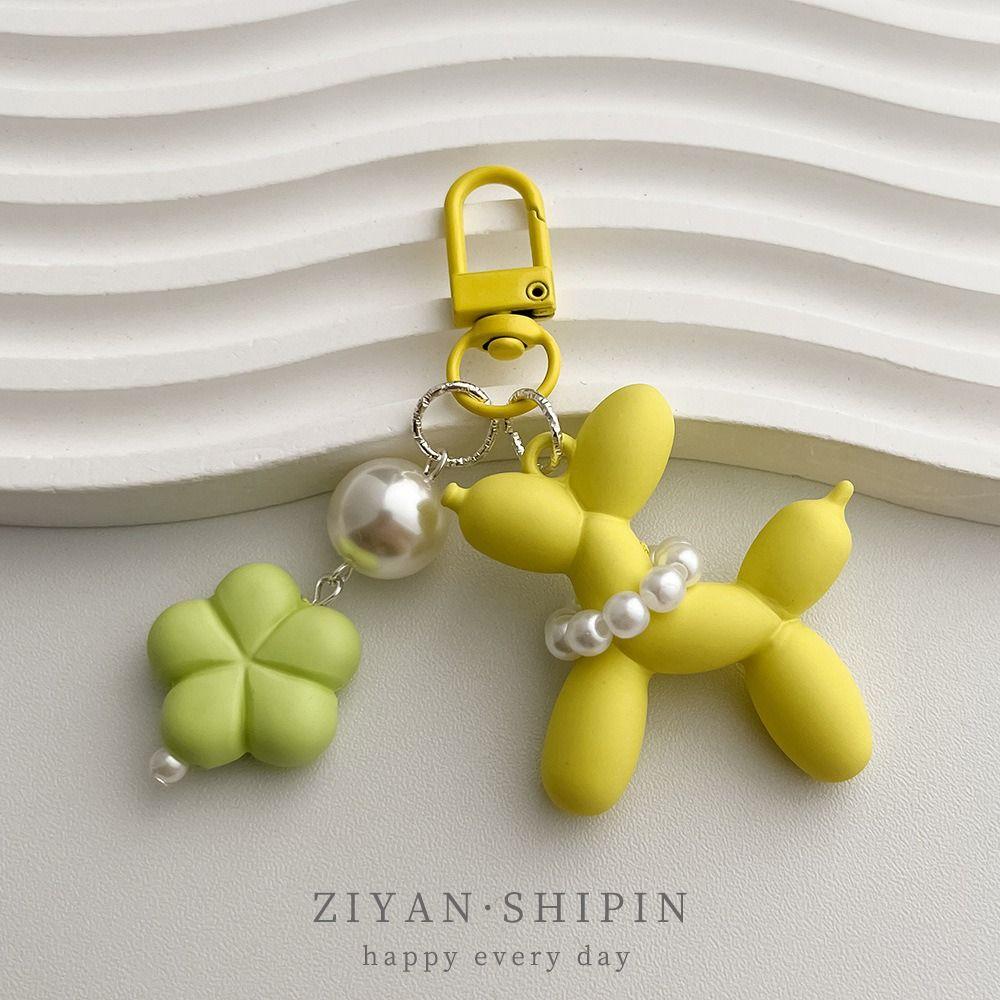 Acrylic Jelly Dog Key Chain Cute Puppy Keyring Creative Dog Balloon Keychain  Couple