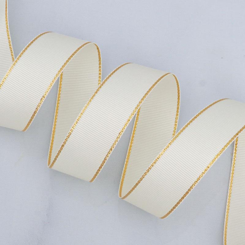 Романтичная и уютная однотонная золотая ребристая лента, зашифрованная полиэстеровая лента, двухсторонняя утолщенная прошитая лента, подарочная коробка, декоративная лента