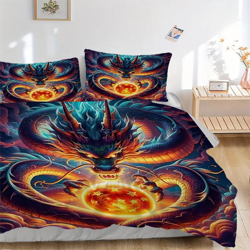 3pcs Dragon Heart Printed Bedding Set, Soft and Comfortable Quilt Cover for Bedroom, Guest Room (1 Duvet Cover + 2 Pillowcases, Pillow Core Not I