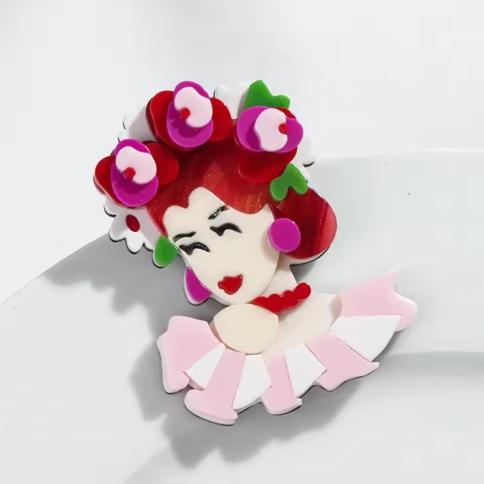 Новые модные мультяшные милые женские акриловые броши с изображением девочек, милые значки-фигурки, булавки на лацкан, модные украшения для вечеринок, подарки