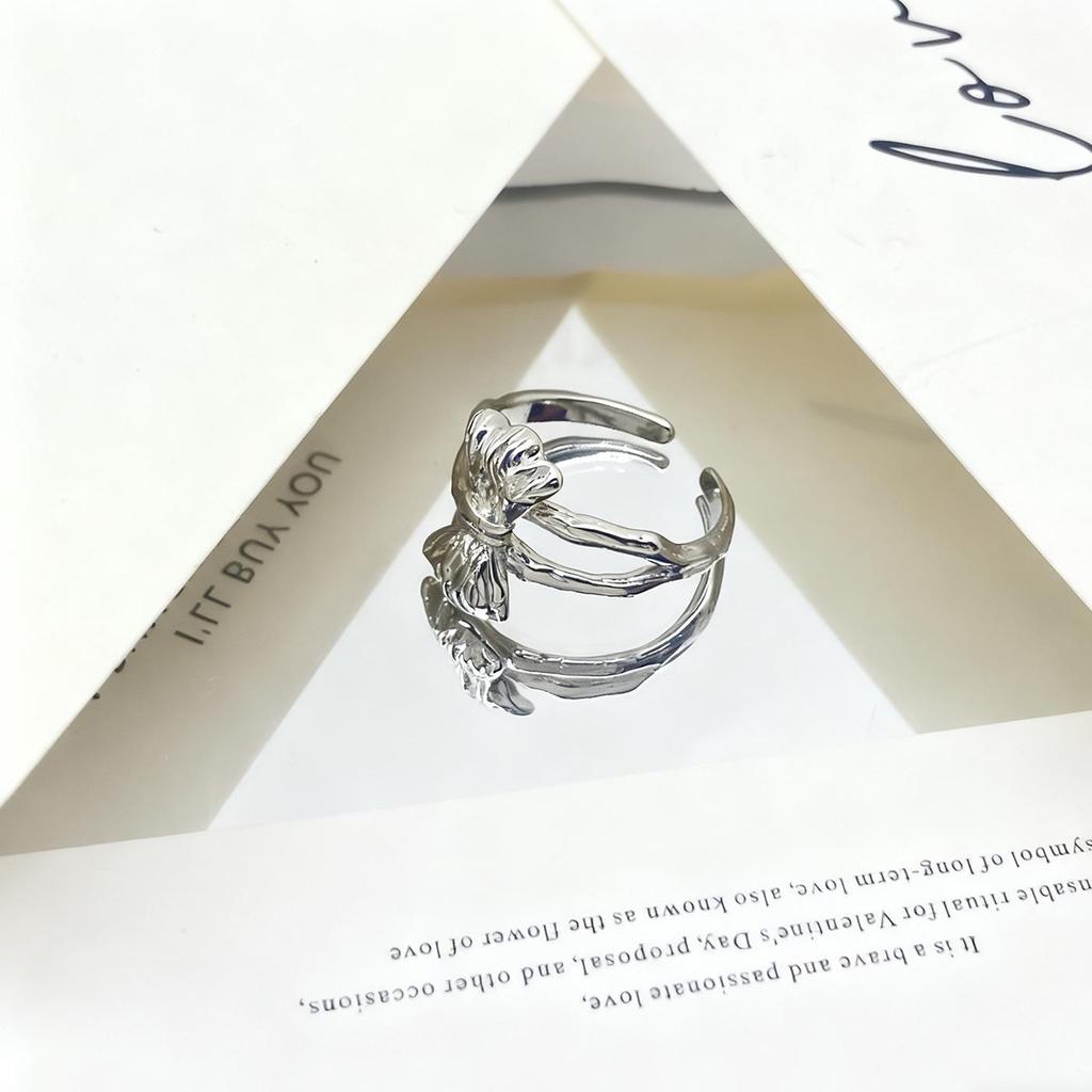 Korean Bow Knot Ring: Versatile Metal Style for Women