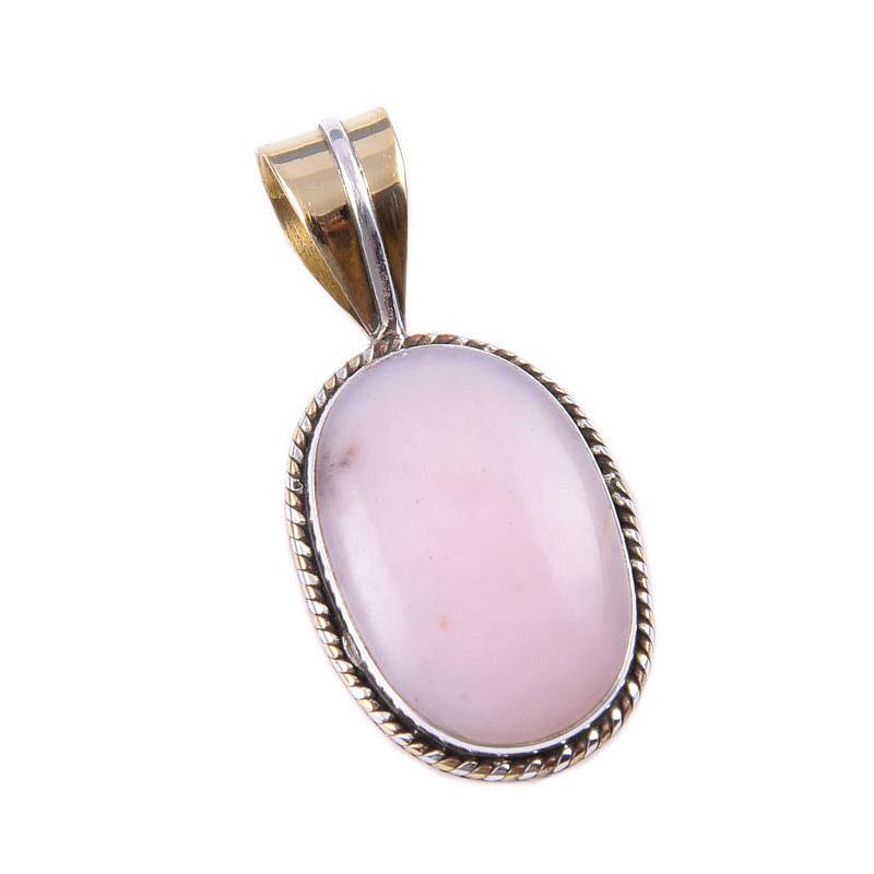 Натуральный розовый опал, двухцветный кулон из стерлингового серебра 925 пробы, размер 1,25 дюйма, l2e54