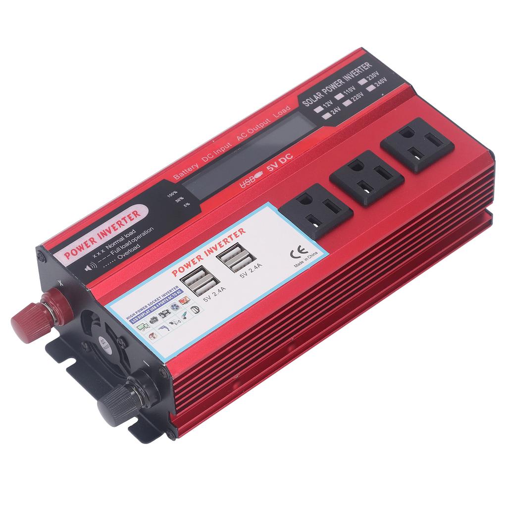 Автомобильный инвертор мощностью 500 Вт с 3 розетками, 4 портами USB, ЖК-дисплеем, инвертор с модифицированной синусоидой