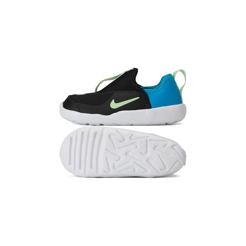 Nike Lil' Swoosh Leather, Textile Low top Sports Casual Shoes Black Blue Green Infant And Toddler AQ3113-006