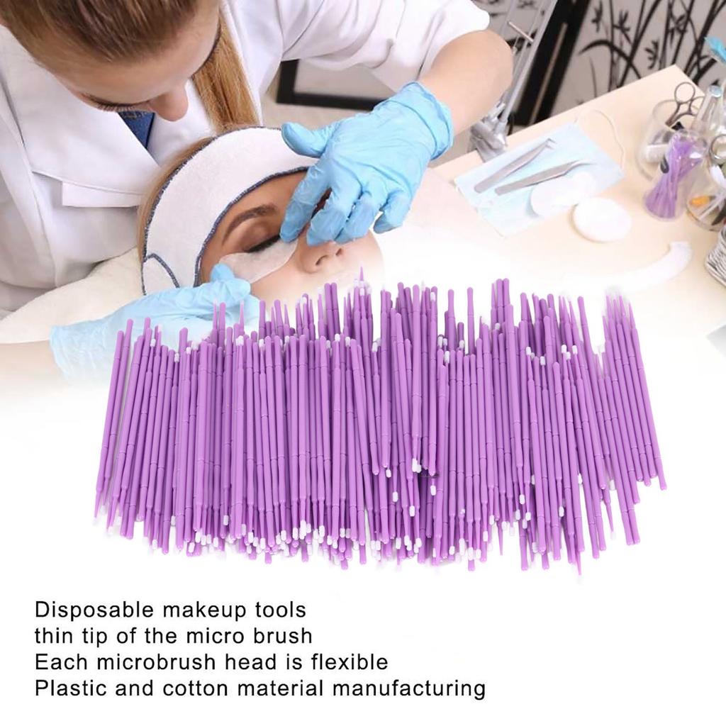 200 шт. тампоны для наращивания ресниц ватные палочки микро аппликаторы кисточки для макияжа фиолетовые