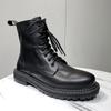 Флисовые ботинки Мартин Мужские ботинки в британском стиле Рабочие ботинки Высокие теплые Корейская версия Модные универсальные ботинки-локомотивы 6028-T