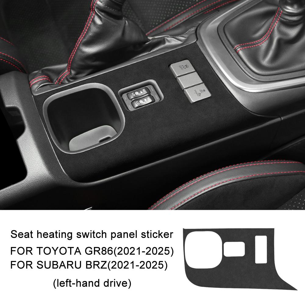 For Subaru BRZ/ Toyota GR86 Suede 2021 2022 2023 2024 2025 LHD RHD Car Automatic Seat Heat Button Sticker Protect Interior Trim