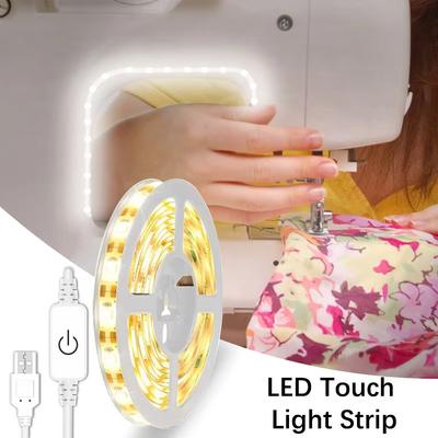 Светодиодная лента USB 5 В с сенсорным датчиком, гибкая SMD 2835, регулируемая яркость, для подсветки шкафа, спальни, домашнего рождественского декора