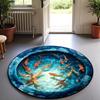 3D Визуальная Иллюзия Рыба Круглый Ковер Водные Волны Рыба Домашний Декор Нескользящий Коврик для Гостиной Спальни Внутренние Декоративные Коврики