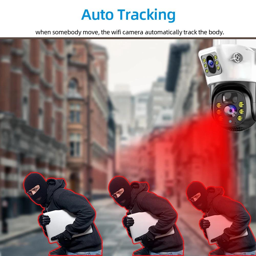 Уличная водонепроницаемая 4G/WIFI солнечная камера видеонаблюдения CCTV, HD ночное видение, двойные камеры с PIR-датчиком обнаружения человека