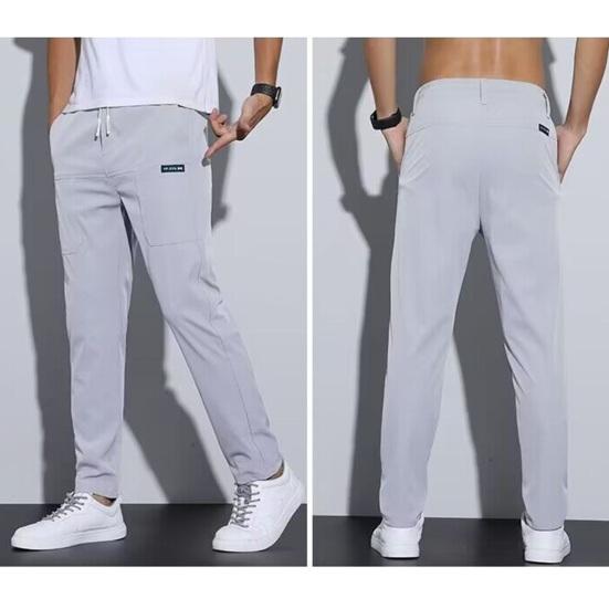 Мужские повседневные брюки, однотонные, стандартной посадки, мягкие брюки из полиэстера, с высокой талией, дышащие удобные деловые брюки с усиленными карманами