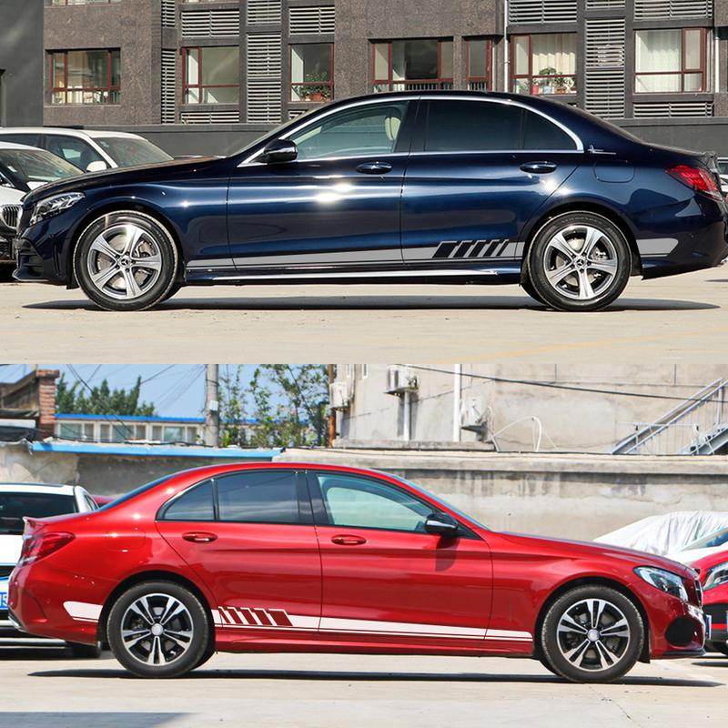 Автомобильные наклейки Авто Боковая полоса DIY Декали для Mercedes Benz W205 W204 W203 C-класс C180 C200 C300 C63 Coupe C43 Автоаксессуары