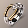 Creative Two Tone Knot Stainless Steel Ring Wedding Party Jewelry for Women /Men