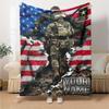 Name Custom US. Army Print Flannel Blanket High Quality Warm Comfortable Cover for All Seasons Perfect for Gifts Home Decor