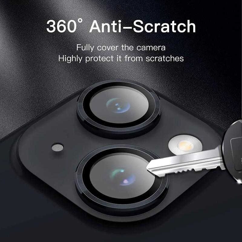 Metal Ring Lens Protector Tempered Glass Camera Cover For iPhone 16 15 14 13 12 11 Pro Max 16 Plus 13 Mini