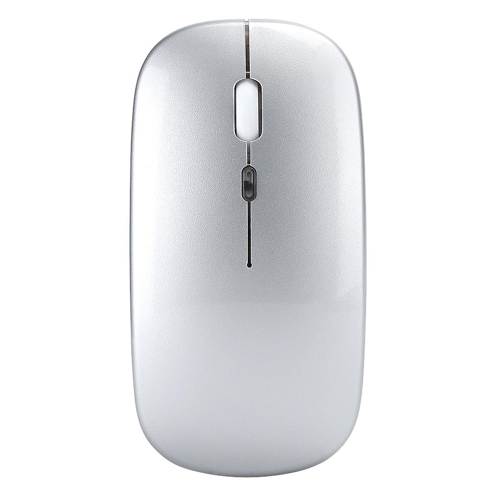 Wireless Mouse 2.4G Rechargeable USB Wireless Gaming Mouse with LED Colorful LightSilver